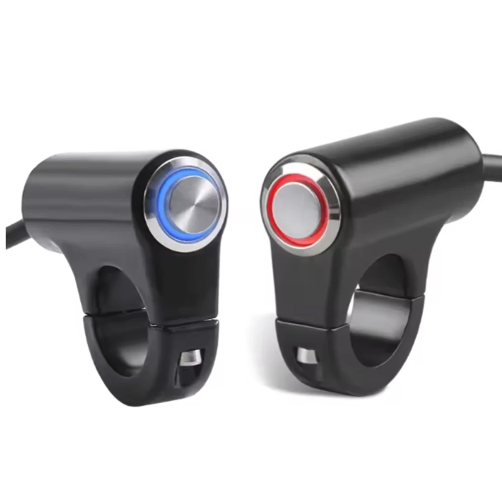 Motorrad-Lenkerschalter, 12 V, wasserdicht, Hupe, EIN/Aus, Lenkerschalter, passend für 7/8 Zoll Lenker (22 mm) N0HF