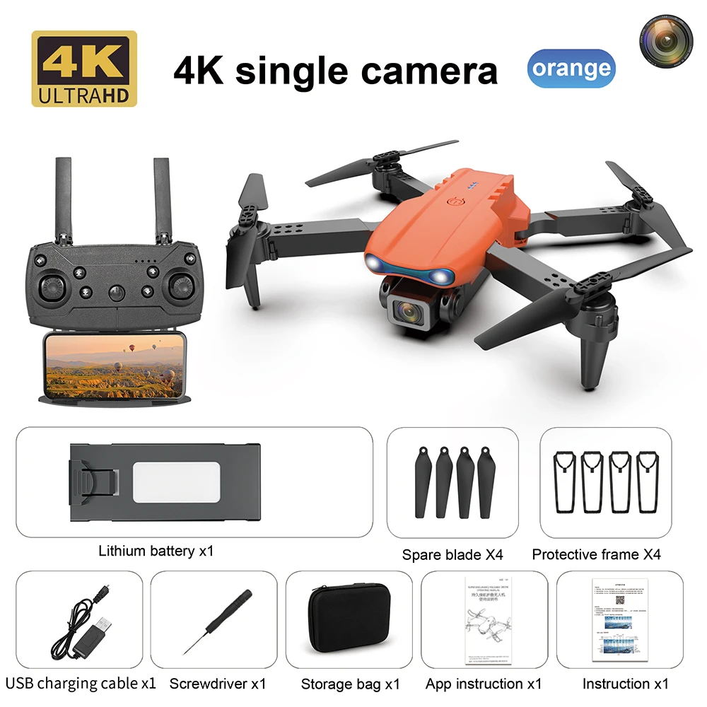 Professional Drone E99/K3 4K wide-angle HD camera WiFi FPV height Hold Foldable RC Quadrotor helicopter Camera-free Dron Toys