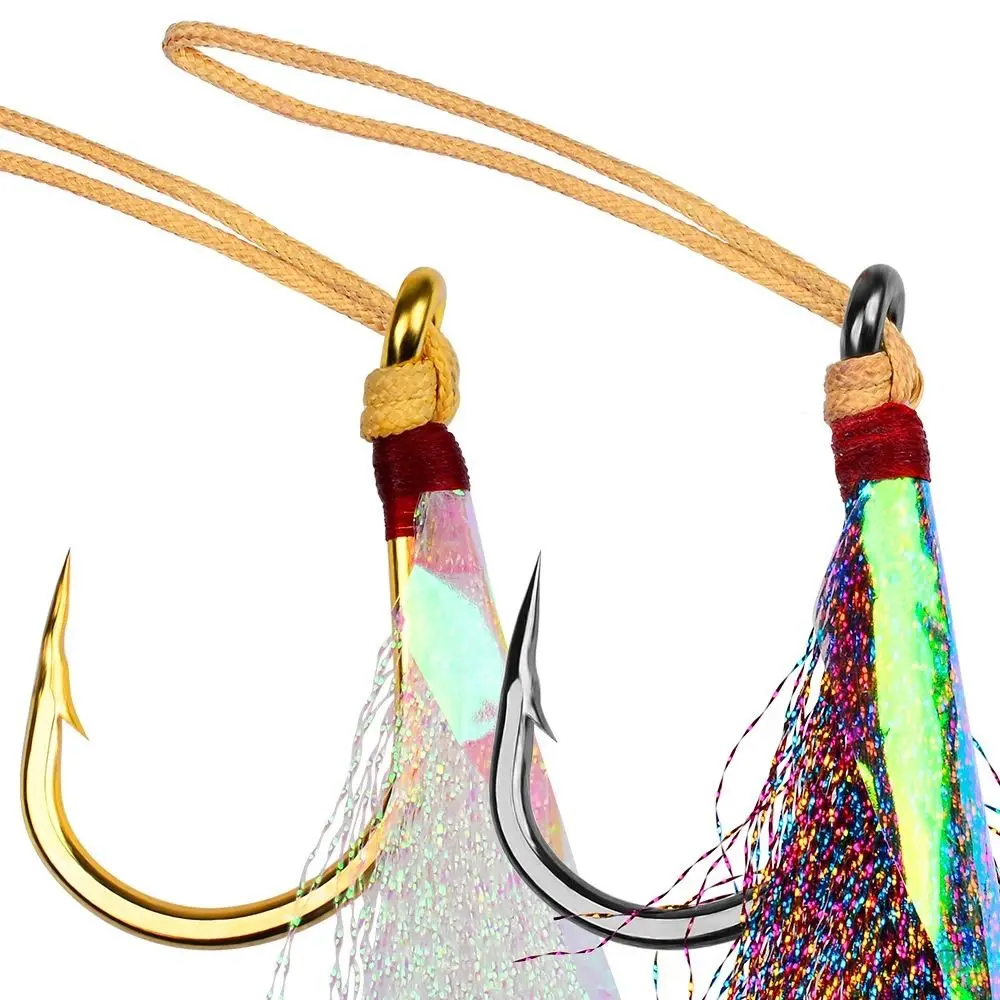 

Carbon Steel Slow Jigging Hooks Fishing Lure Strong Sharp Assist Hooks Fishhook High Strength Single Jig Hooks Saltwater