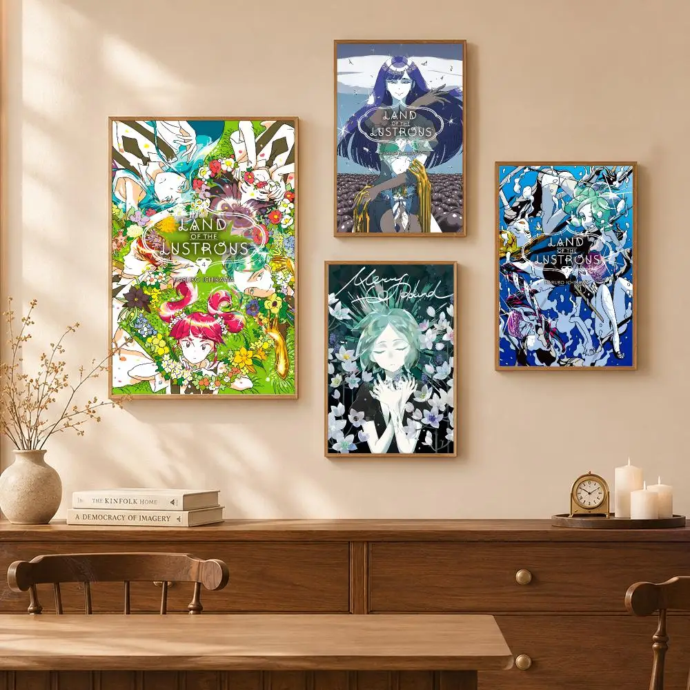 Fantasy Anime L-Land of Lustrous Poster Self-Adhesive Wall Art Poster HD Waterproof PP Bedroom Cafe Gym Home Decor Gift