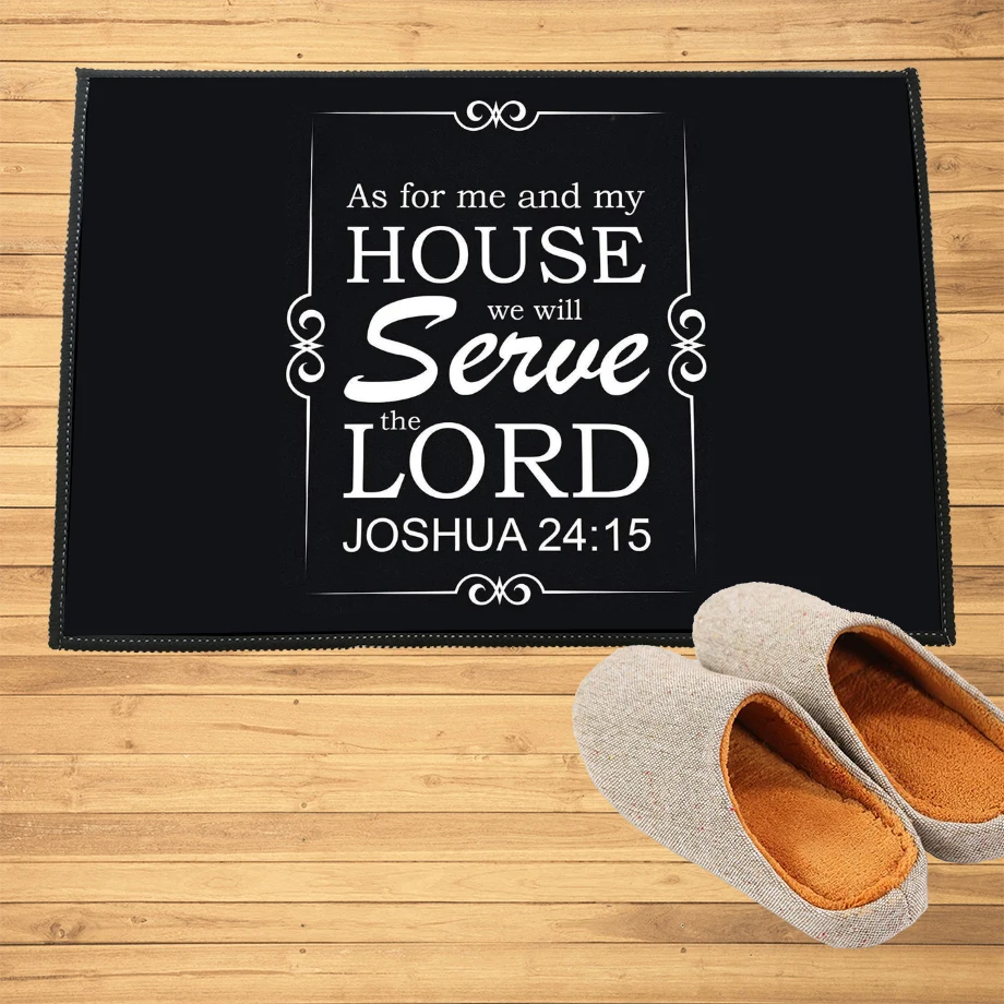 Serve The Lord Doormat Rug Custom Floor Mat Carpet Any Text Family Name Home Decor Accessory