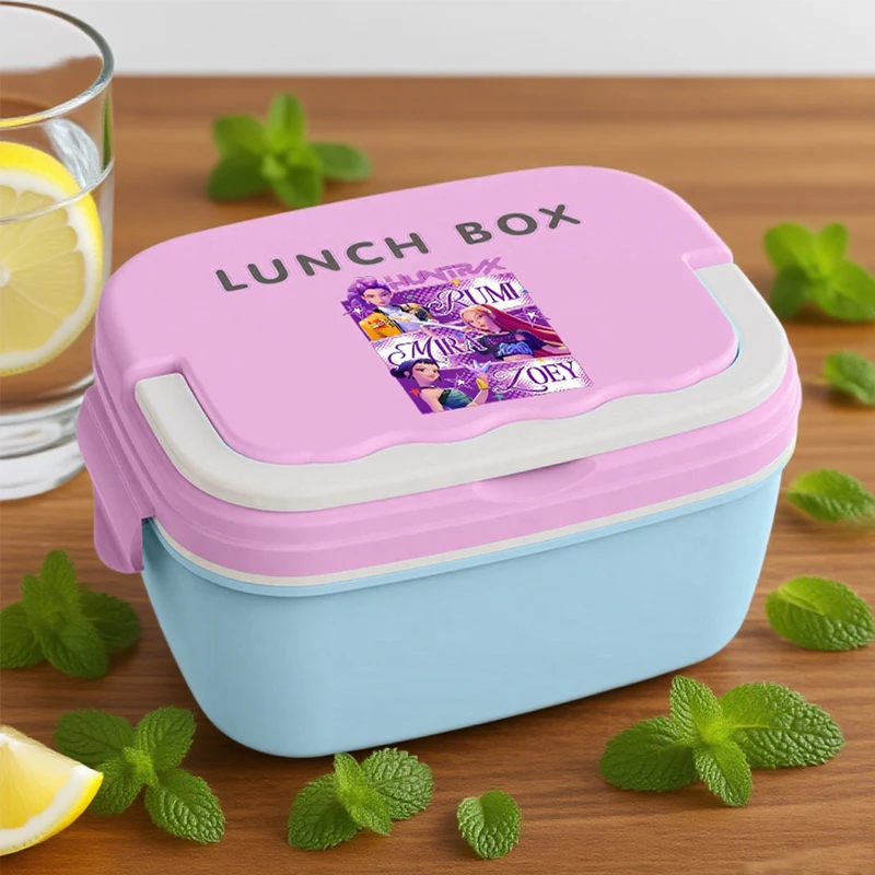 

KPop Demon Hunter Lunch Box Leak Proof Durable Insulation Box Sturdy Convenient Cartoon Pattern Bento Box Friend's Birthday Gift