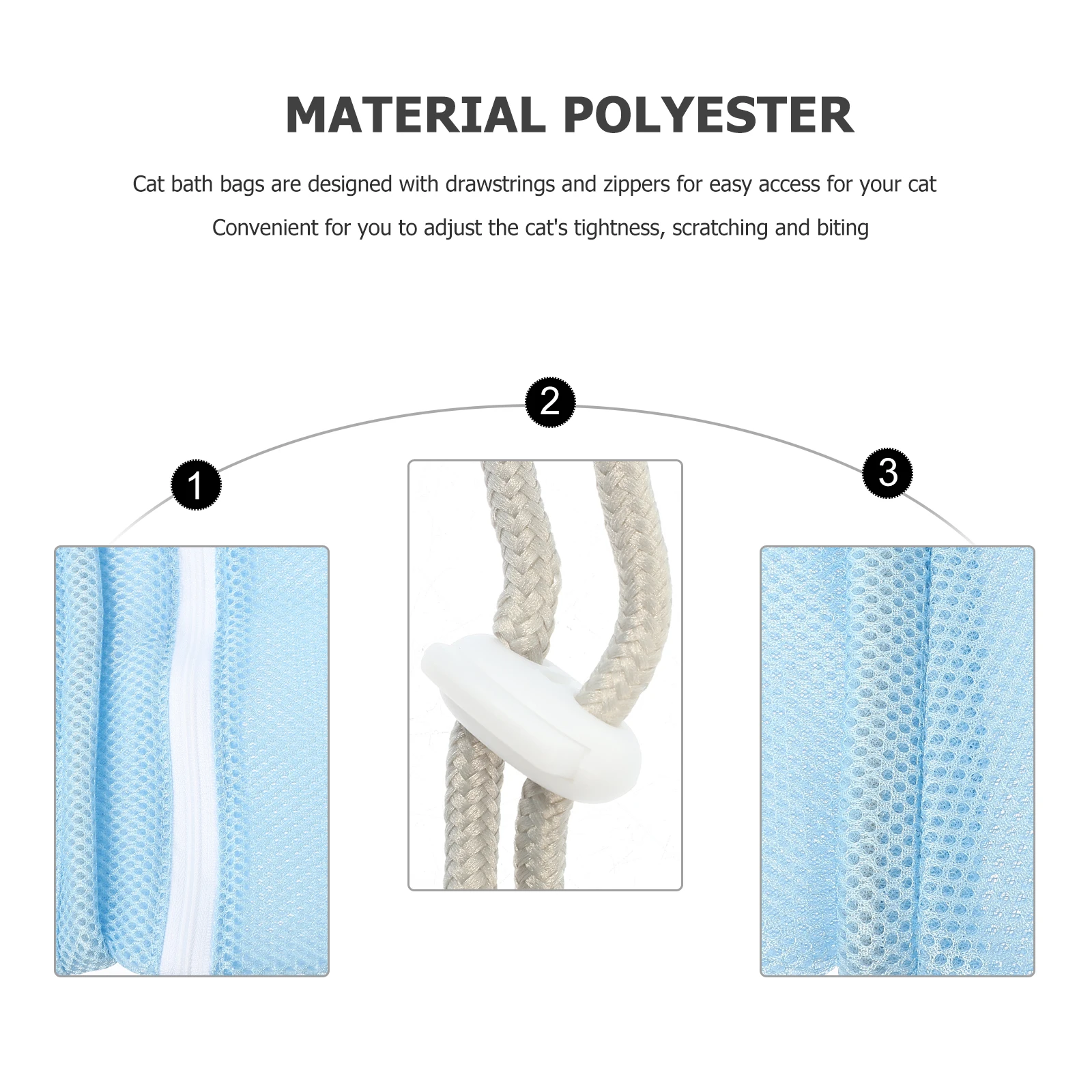 

Adjustable Cat Bathing Reusable Wear-Resistant Polyester Mesh Grooming Bag For Bathing Nail Trimming Showering Cats Lightweight