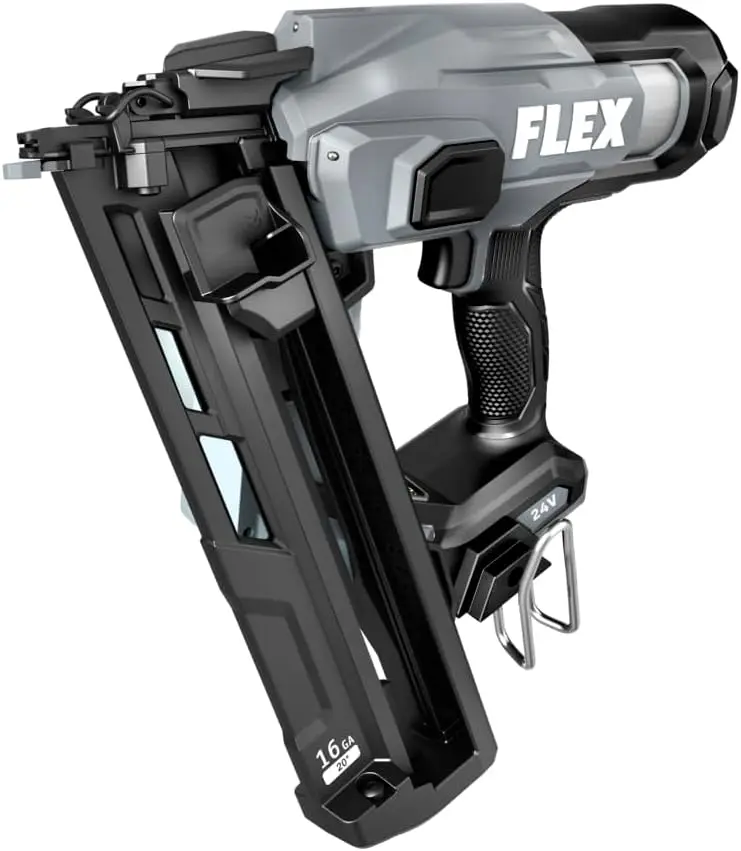 Flex 24V Brushless Cordless 16 Gauge 1-1/4-Inch To 2-1/2-Inch Angled Finish Nailer Tool Only, Battery And Charger Not Included