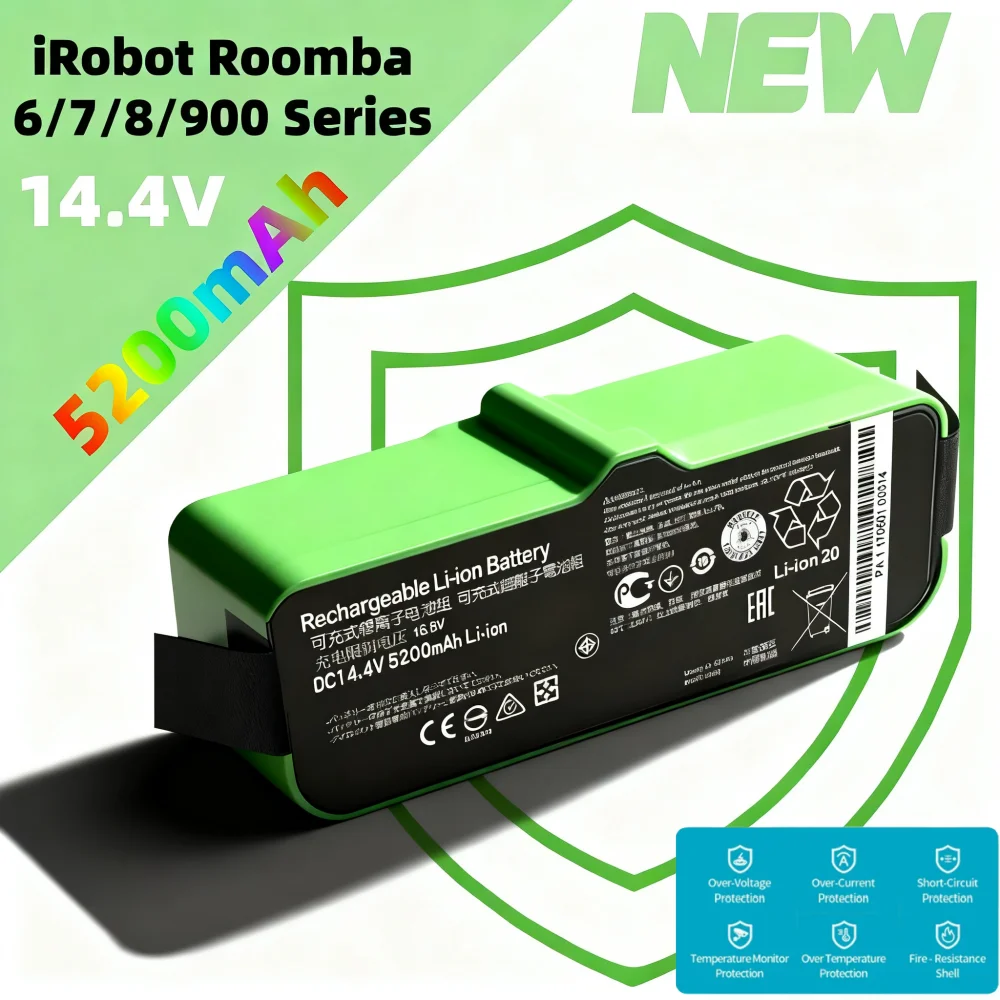 

For iRobot Roomba Cleaner 900 800 700 600 Series 960 980 981 965 895 890 860 695 692 690 680 675 14.4V 12800mAh Li Ion Battery