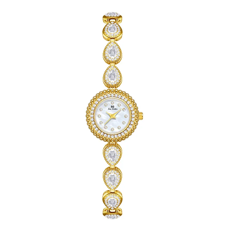 Luxury Diamond Women's Watch Retro Elegance High Quality Quartz Waterproof Hand Clock 2025 New Style Gold Bracelet Watches