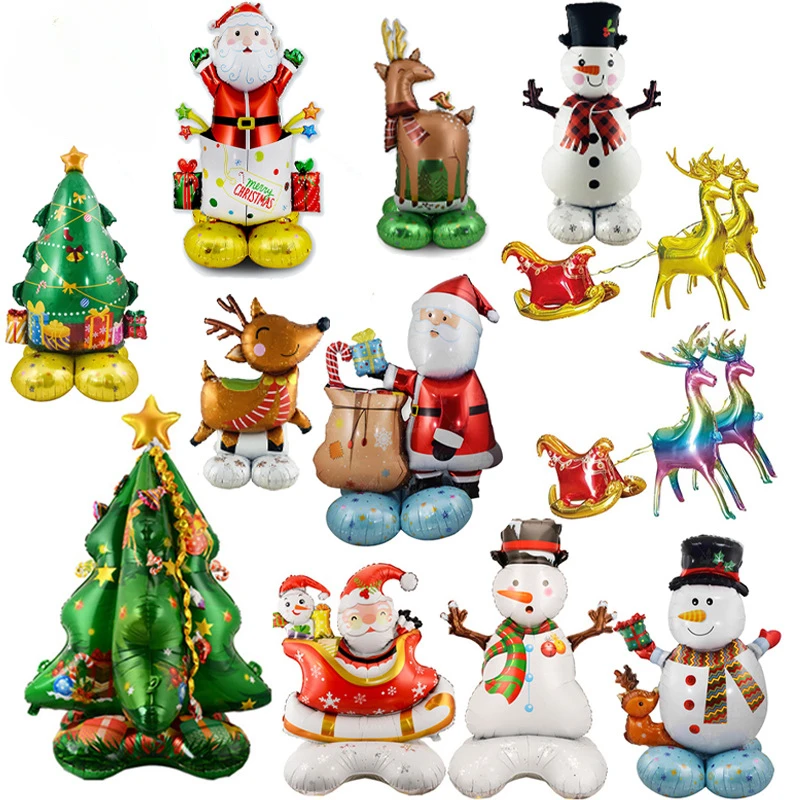 

Large Christmas Standing Balloon Santa Claus Snowman Xmas Tree Balloon Christmas Party Home Decorations Navidad 2024 New Year