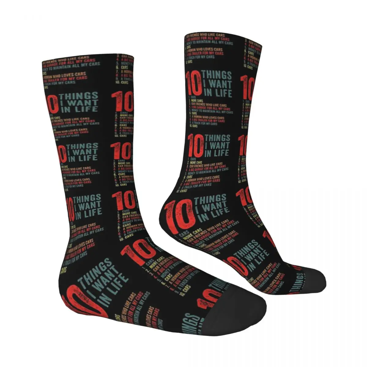 10 Things I Want In My Life Cars More Cars And Cars Auto Mechanic Unisex Winter Socks Hiking Happy Socks street style Crazy Sock