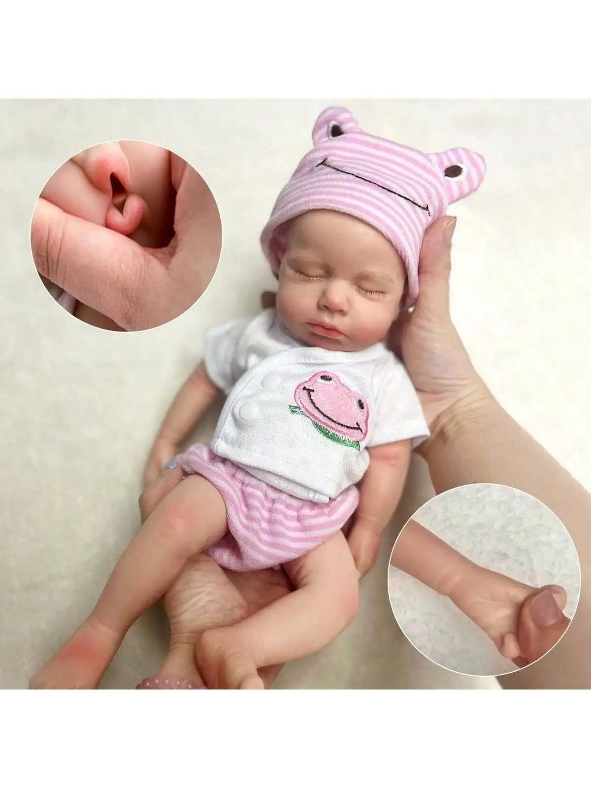 13 بوصة سيليكون لولو تولد من جديد فتاة أو صبي طفل صناعة يدوية مع لمسة ناعمة، يمكن فتح الفم، دمية بيبي رائعة لحديثي الولادة