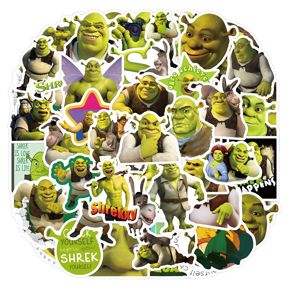 10/30/50/120pcs Cartoon Monster Shrek Graffiti Sticker DIY Suitcase Laptop Suitcase Guitar Star Sticker Waterproof Decals