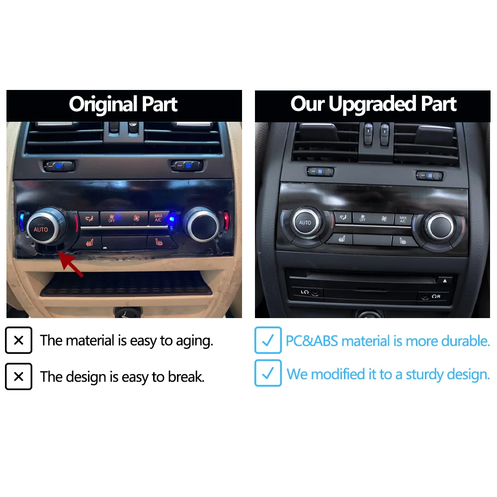 Auto Klimaanlage Hinten AC Schalter Taste Panel Control Rahmen Abdeckung Trim Für BMW 5 6 7 X5 X6 Serie f10 F11 F06 F07 F01 F02 F15