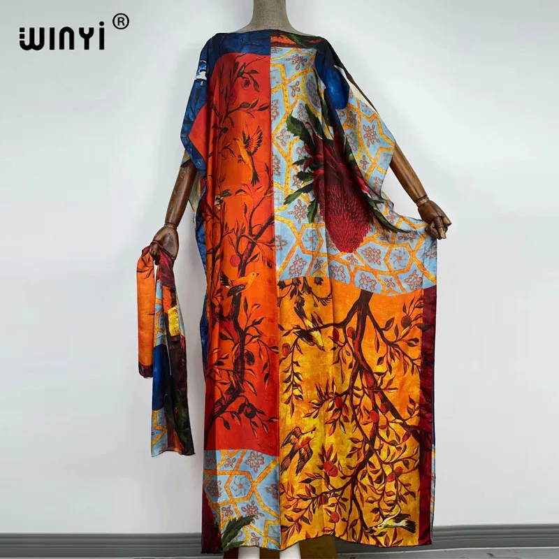 

Africa Dress Print Bohemia Hijab robe sexy femme Elegant Muslim Abaya dress women summer Broder Riche Sexy Lady Party maxi beach