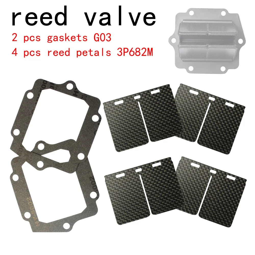 

4 PCS V305A carbon fiber petal replacement reed valve Petals 3P682M and gasket G03 For Kawasaki KDX200 KDX220R KRR ZX150 KRZ150