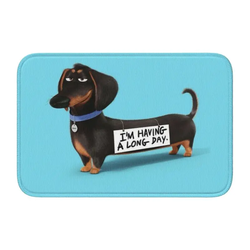 Custom Welcome Kawaii Dachshund Floor Door Bathroom Kitchen Mat Anti-Slip  Sausage Badger Wiener Dog Doormat  Rug Carpet Footpad