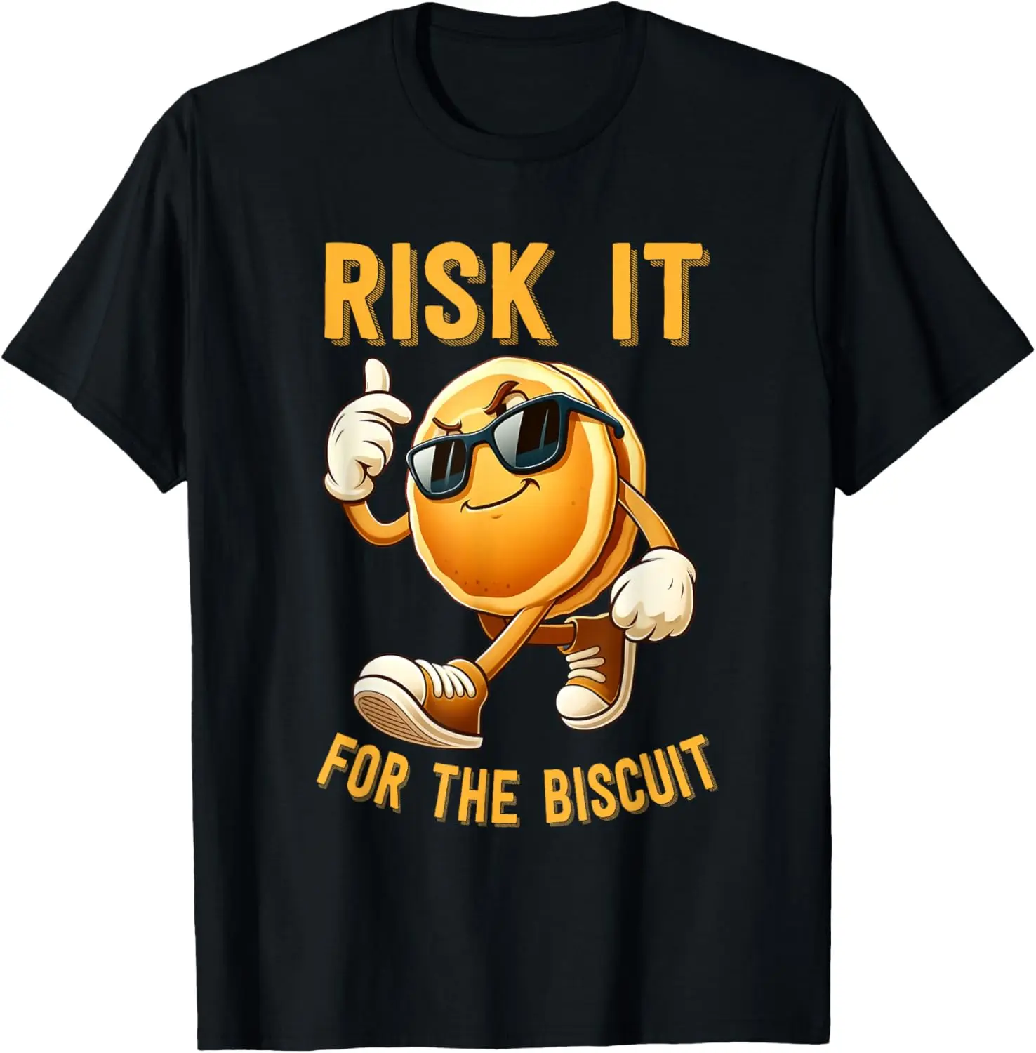 

Футболка с рисунком Risk It For The Biscuit Pancake, забавная хлопковая футболка с мотиватором, повседневная одежда