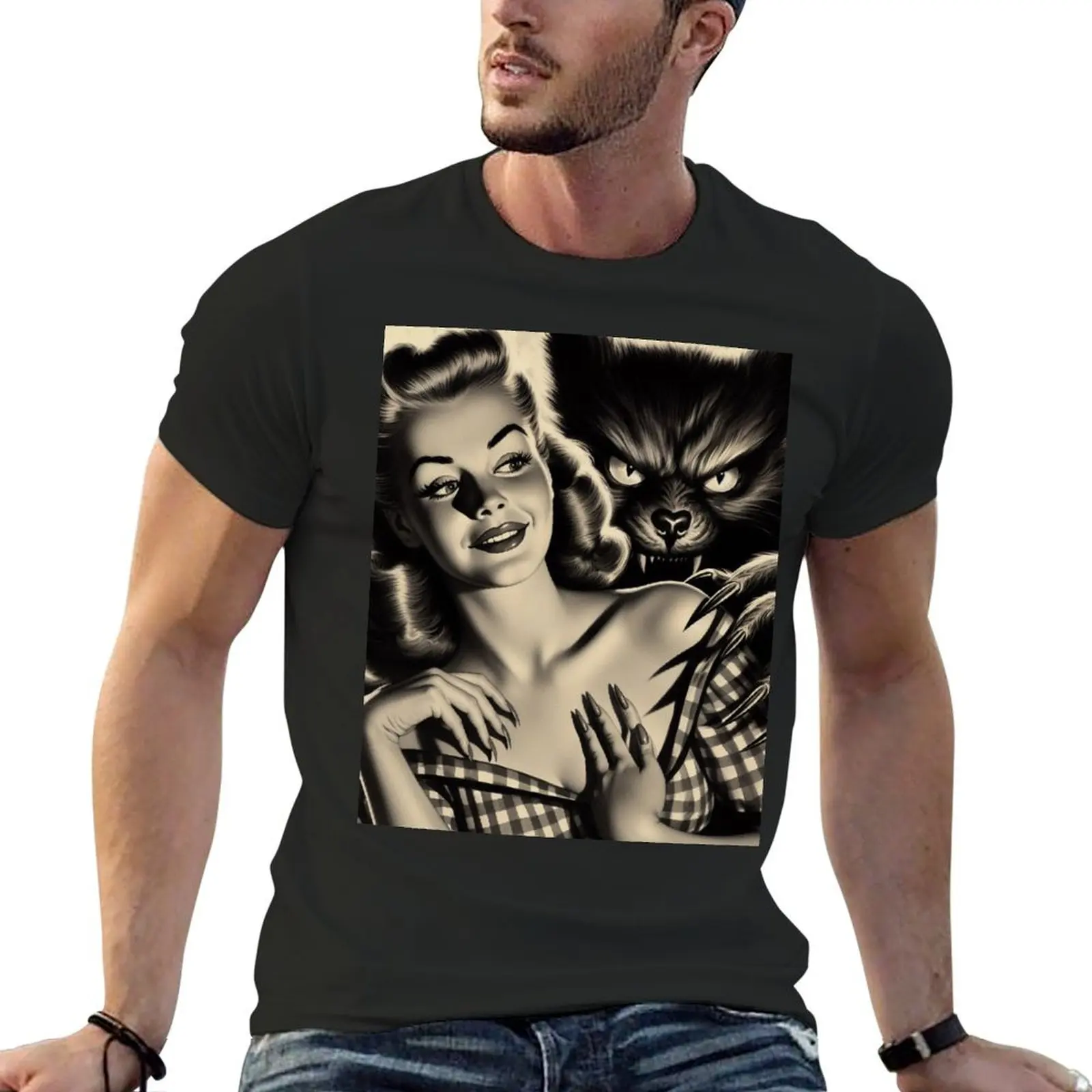 

Horror Pin-up T-Shirt animal prinfor boys shirts graphic mens clothing