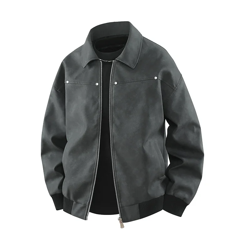 

New Men Leather Jacket 2025 Men's Casual Jackets Wholesale European Style Motorcycle Leather Coat Streetwear Men Clothing