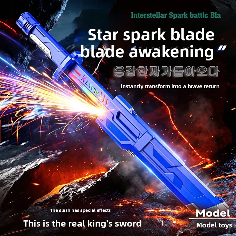 Draw Knife Spark Lightsaber Toy Boy Internet Celebrity Explosion Double Blade Telescopic Drifter Flint Laser Sword