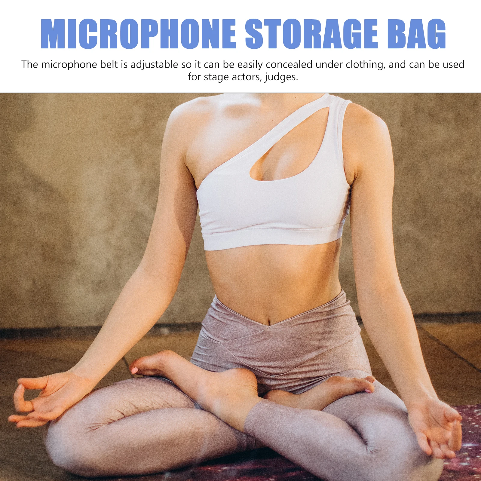 

Mic Waist Bag Polyester Storage Pouch Adjustable Belt for Workout Fitness Trainer Stage Use Microphone Storage Bag