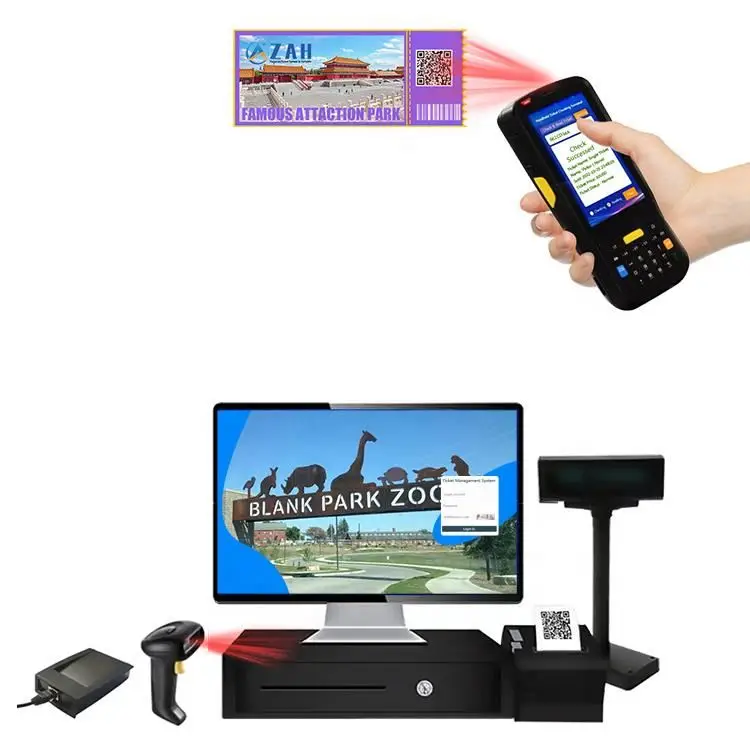 تصحيح رمز الاستجابة السريعة / NFC / RFID الماسح الضوئي بواسطة موقع نظام البرامج مدخل التذاكر المائية محلول التذاكر للحدائق المائية