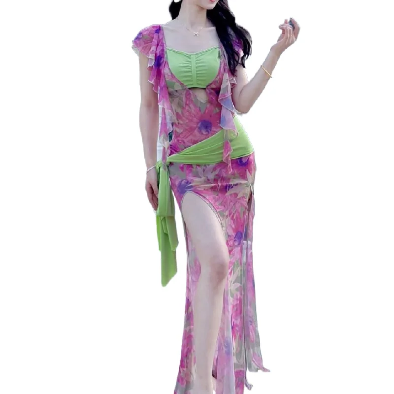 Belly Dance  New Clothes Belly Dance Practice Clothes 2023 New Performance Clothes Women's Sexy Elegant Robe Dress T015