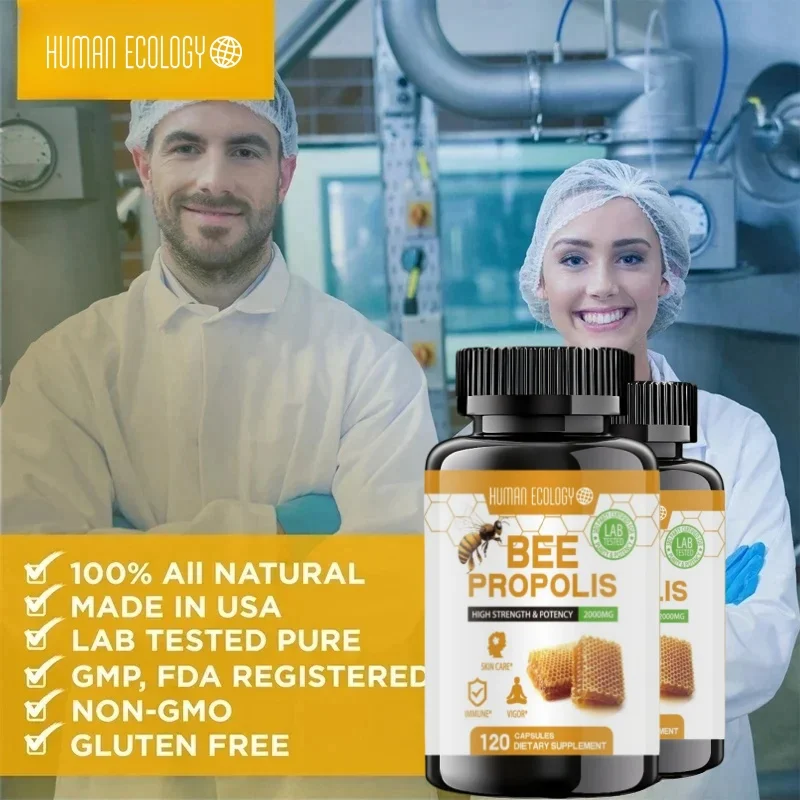 Human Ecology Propolis  Capsules - Energy, Immune Function, Digestion, Nutrient Absorption, Promotes Overall Skin Health