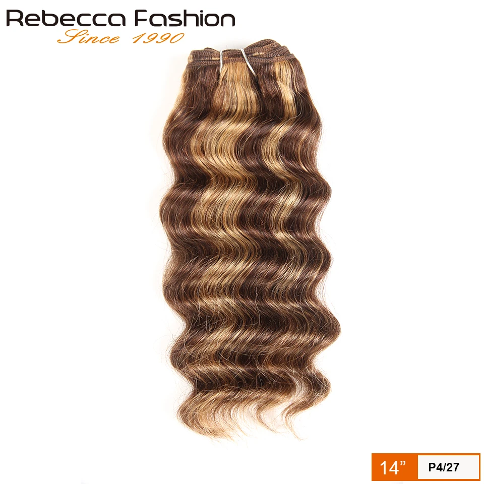 Resalte el cabello profundo, 1 pieza, solo cabello humano brasileño de onda profunda, paquetes de tejido, oferta #27 99J, extensión de cabello Remy Borgoña