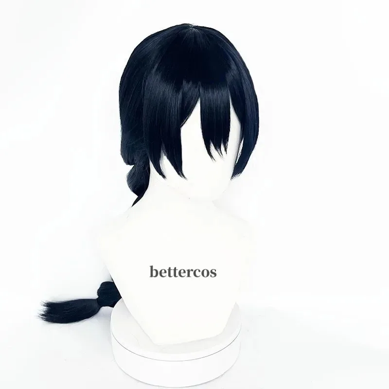 AAA 2025 أنيمي أماناي ريكو تأثيري 60 سنتيمتر أسود أزرق مقاومة للحرارة الاصطناعية الشعر النساء لعب الأدوار الباروكات + غطاء شعر مستعار