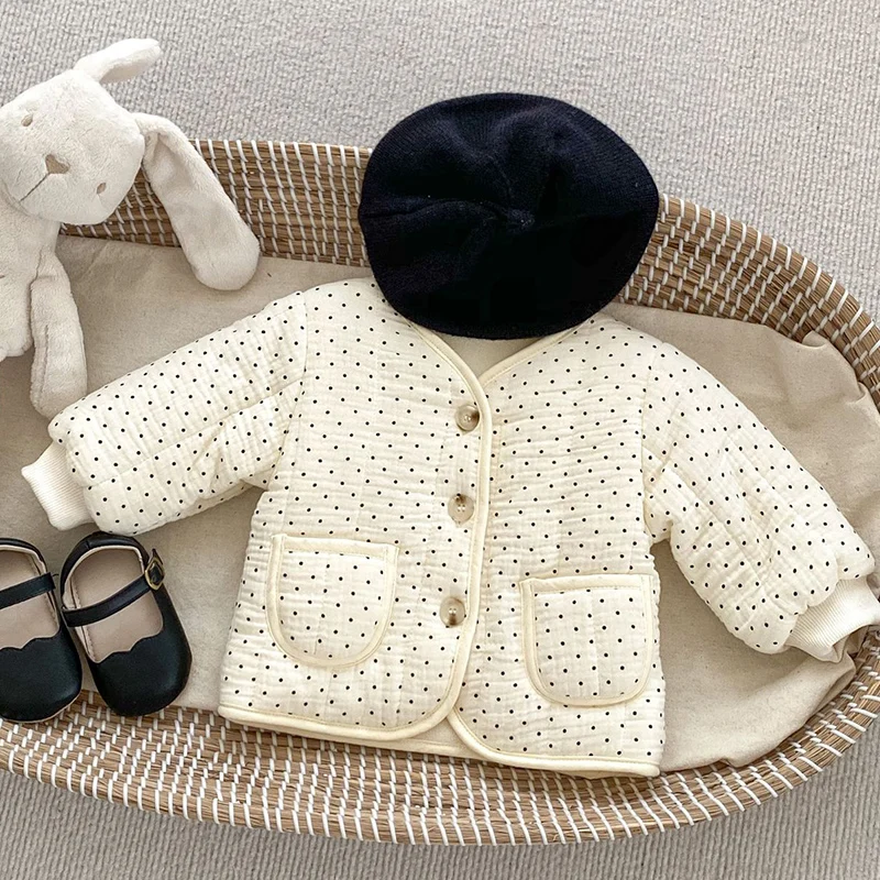 Inverno Bambino Neonata Addensare Giacca Calda Floreale Neonato Peluche Cardigan Cappotto Bambini Addensare Vestiti Caldi