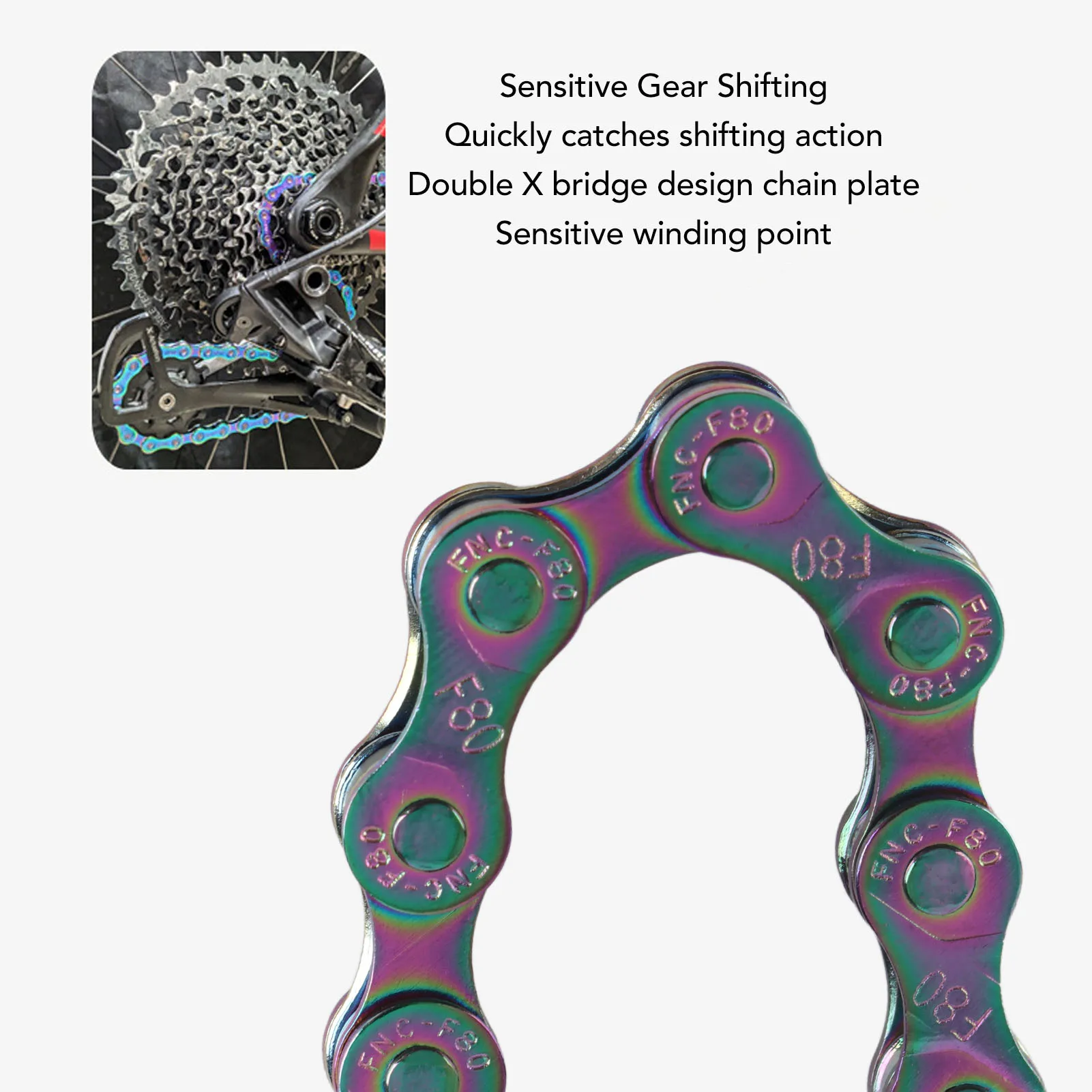 Bike Chain Rust Proof Sensitive Colorful Electroplating 6 7 8 Speed Chain for Road Mountain Bikes 8 Speed Bike Chain - view 4