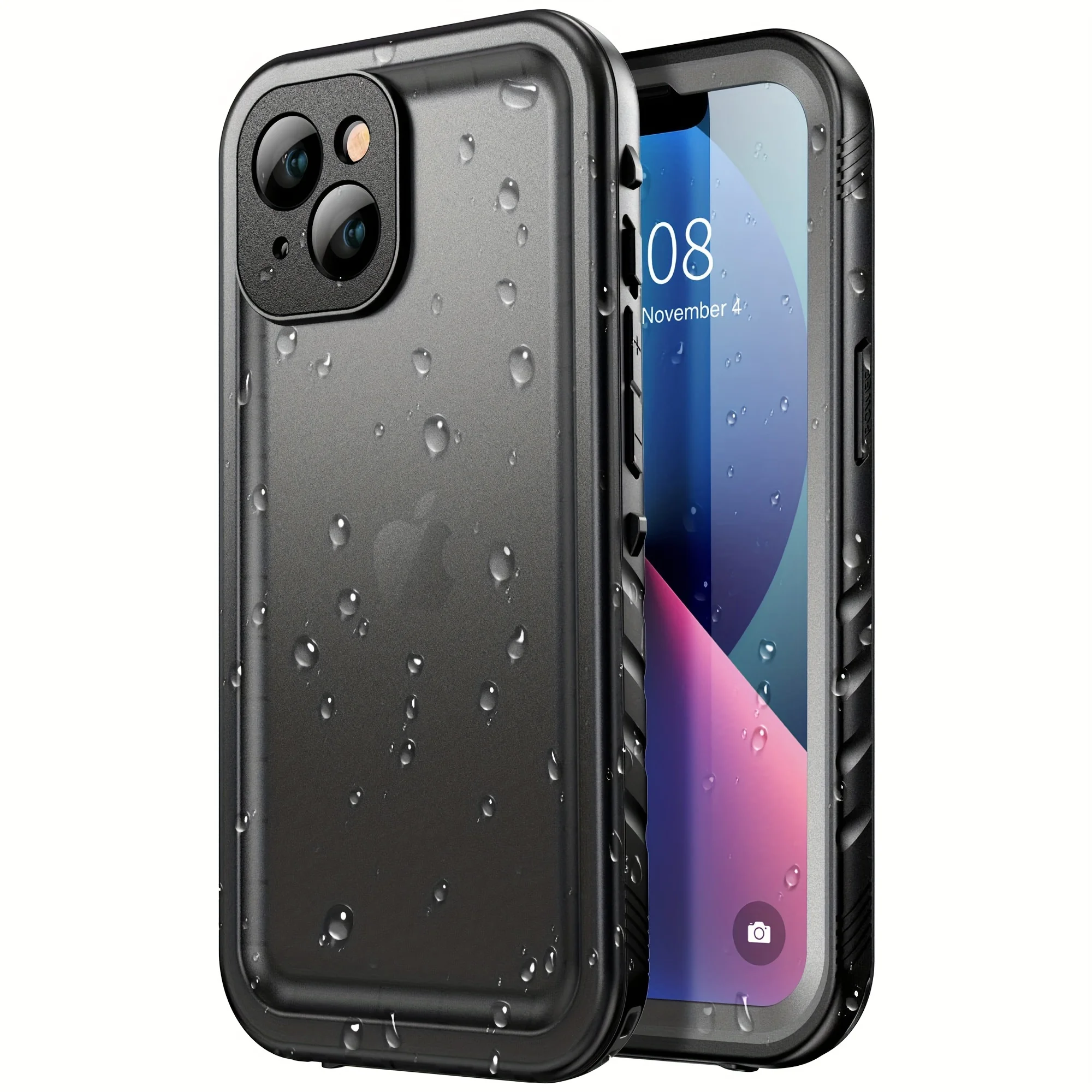 

Waterproof Case for 13, 13 Pro, 13 Pro Max, 13 Mini Shockproof Dustproof Phone Case with Built-in Clear Screen Protector, Full