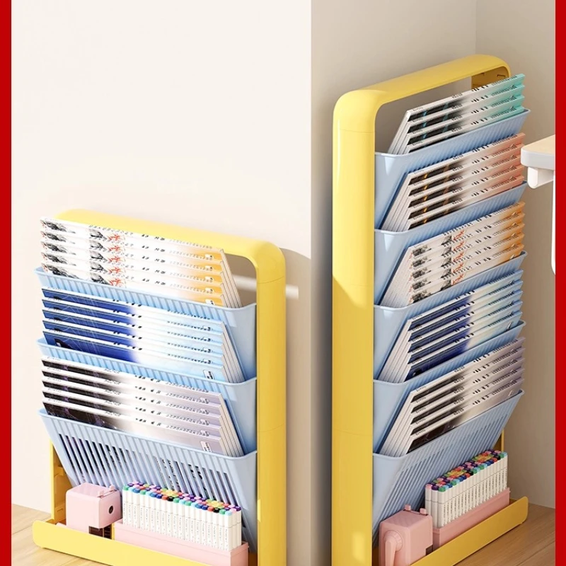 Libreria a pavimento con fessura di dopamina rimovibile dal tavolo dallo stile stretto contro il muro non occupa spazio scaffale