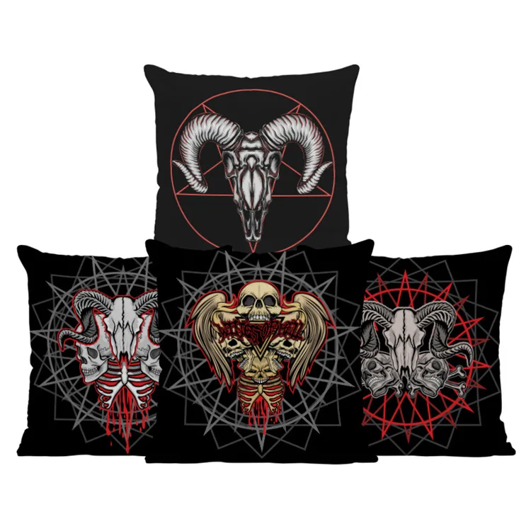 

Demon Sheep Head Pillow Cover Witchcraft Skull Pillowcases for Pillows Decorative Cushions for Elegant Sofa Bed Pillows Case