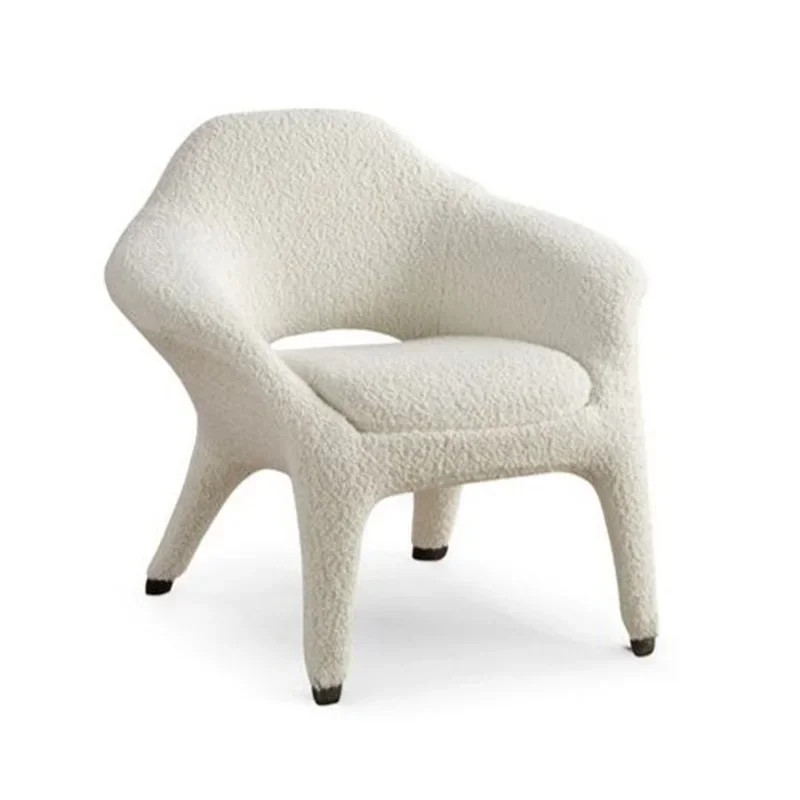 Nordic design wool lamb shaped modern lazy mantis chair luxury adult white sofa armchair