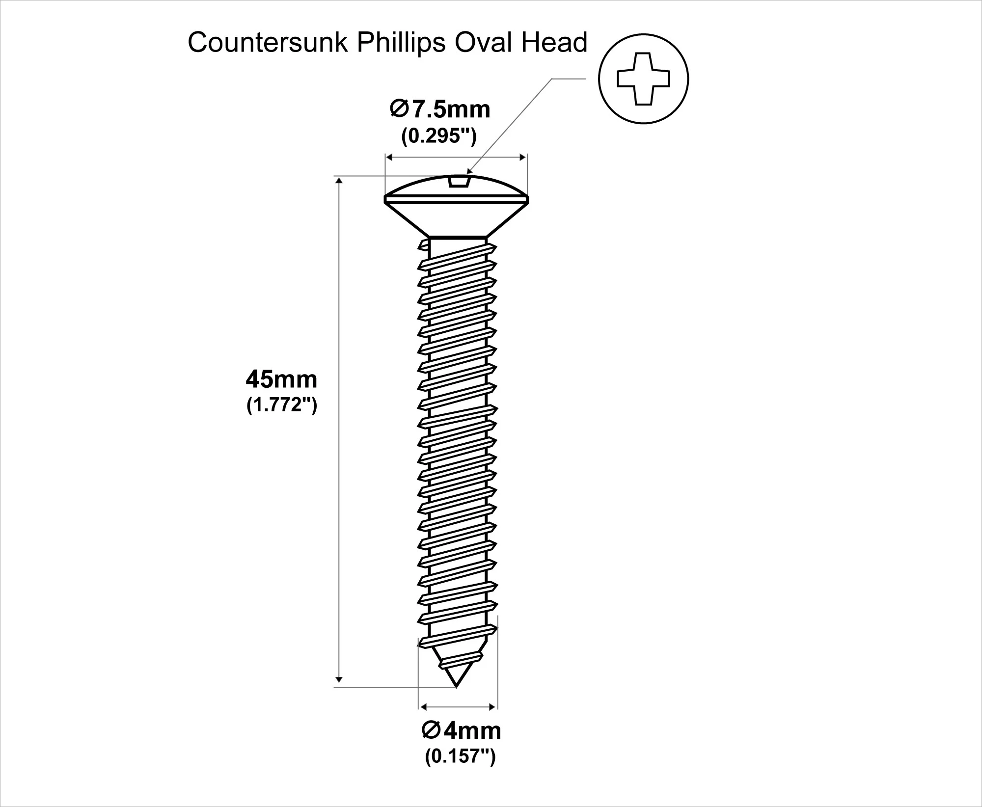Ultra 4x45mm Stainless Steel Countersunk Screws for Electric Guitar Bass Neck Plate or Tremolo Bridge Claw (Set of 4)