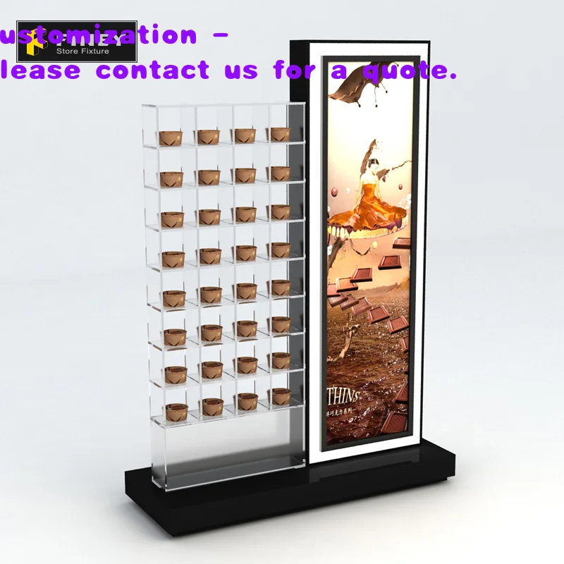custom.Factory High Quality Counter Top Acrylic Chocolate Display Stands Retail Chocolate Shop