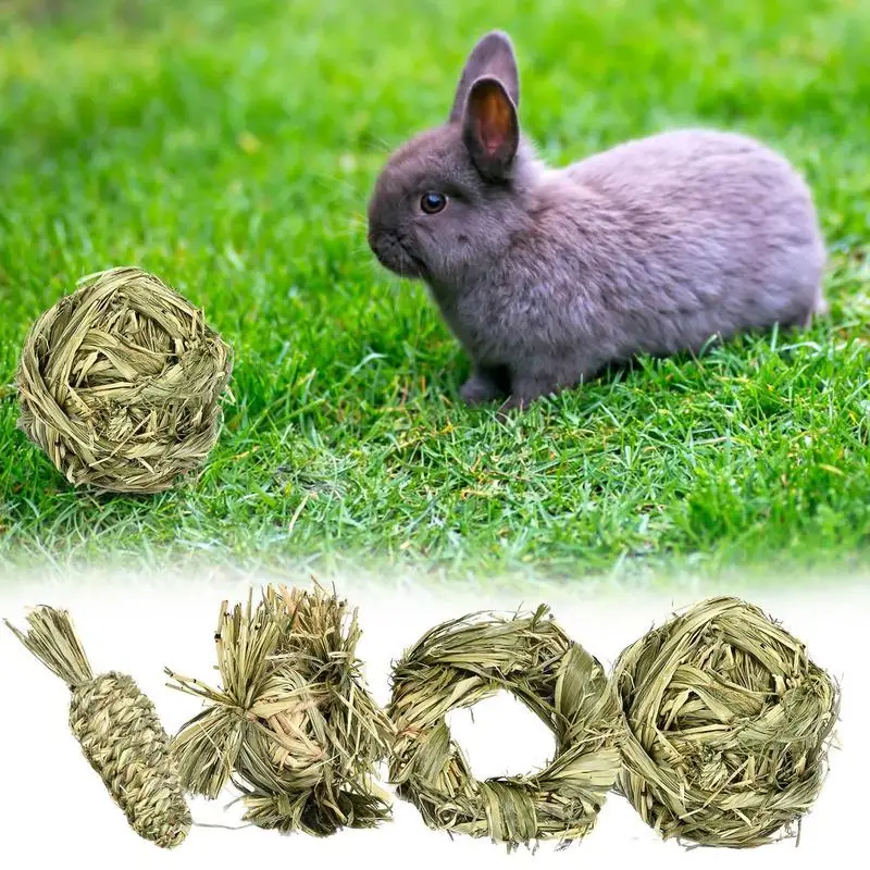 Grass Ball Grass Ring Pet Teeth Grinding Toys Hamster Rabbit Chew Toy Tooth Cleaning Molar Small Animal Accessories