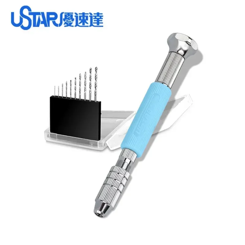 

Ustar UA91300A Hand Drill with 0.3mm~1.2mm Drill Bit Set Assembly Model Drilling Tools for Model Hobby DIY Accessories