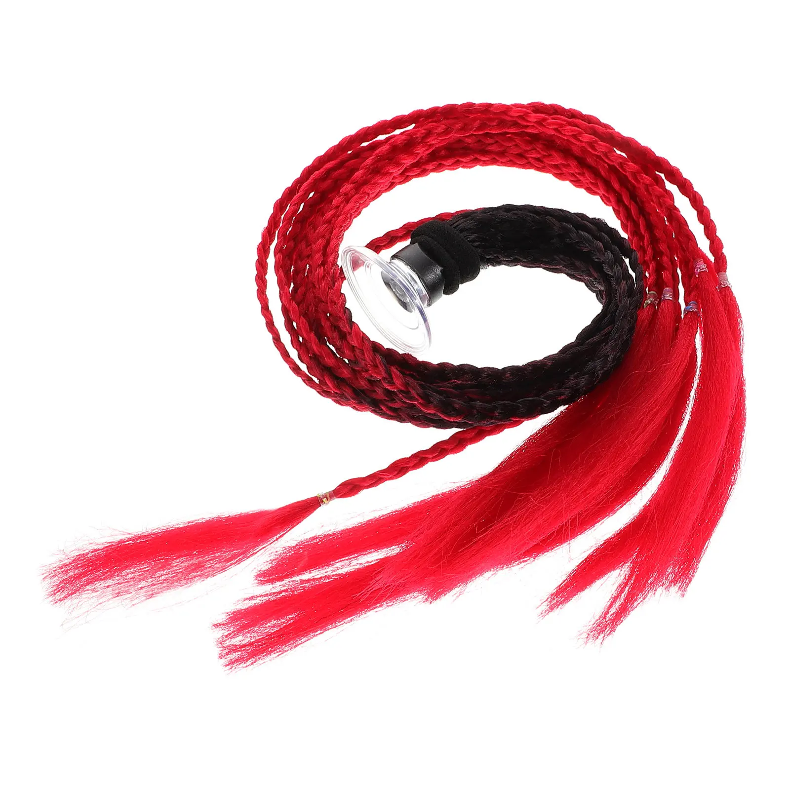 

Pigtail Decor Colorful Braid Hair Strings Suction Cup For Motorcycle Bicycle Lightweight Accessory