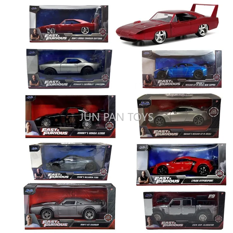 Original Jade Fast and Furious 1:24 Die-Cast Car Models Chevy Dodge Charger Honda Lykan Limited Collectible Kids Gift Boy Toys