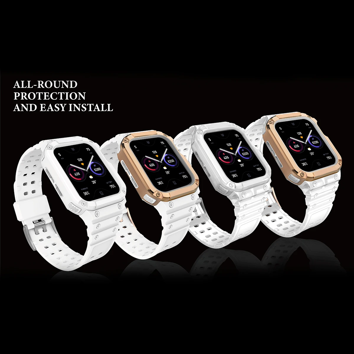 Чехол для ПК + силиконовый ремешок из ТПУ, браслет для Apple Watch 10, 46 мм/42 мм, ультра 49 мм, 45 мм, 44 мм, 40 41 мм, серия 10, 9 8 7 6 5 4 3 se