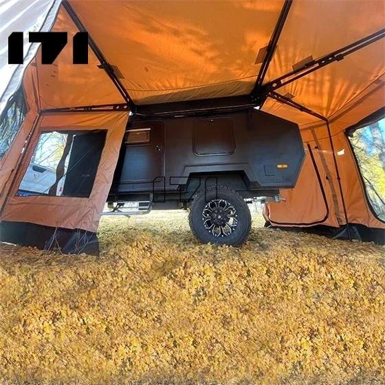 Overland tenda samping berkemah 270 sisi atap tenda atas Terbaik Suv berkemah tahan air 270 tenda dengan Annex kamar Des Moines kustom