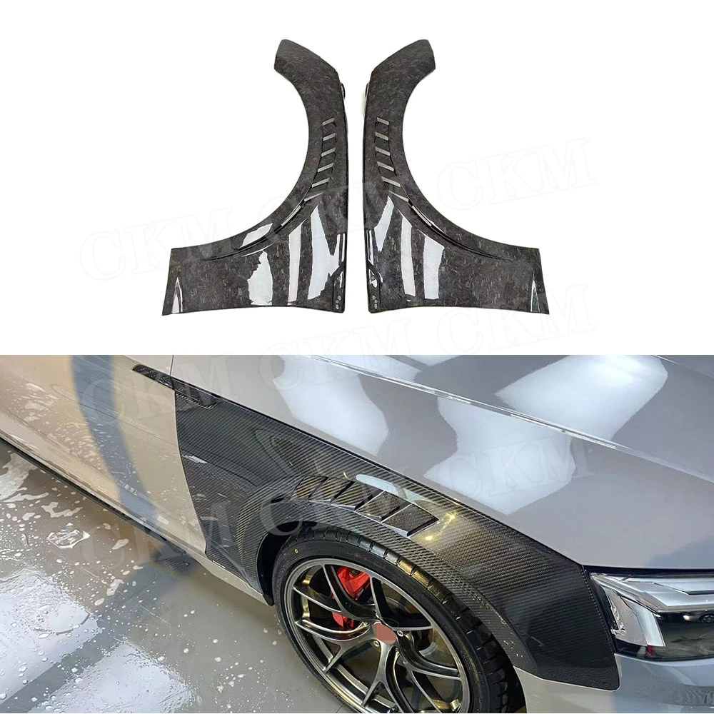 

for Audi A5 S5 2017-2020 Forged Carbon Fiber Front Bumper Side Fender Trim Spoiler Car Body Kits FRP Accessories