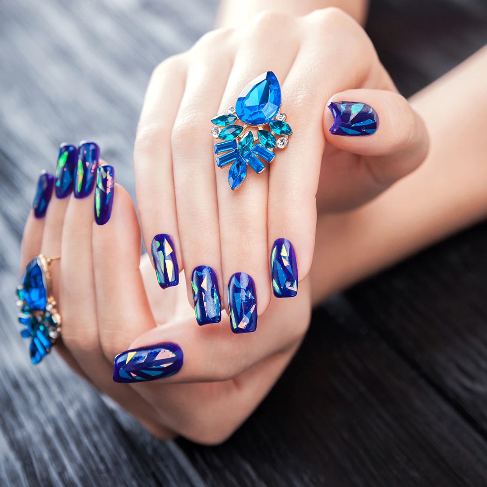 

5 Boxes Nail Art Stickers Glass Foil Glitter Sky Film for DIY Manicure Decor Delicate Waterproof Decals Women Creative Colorful