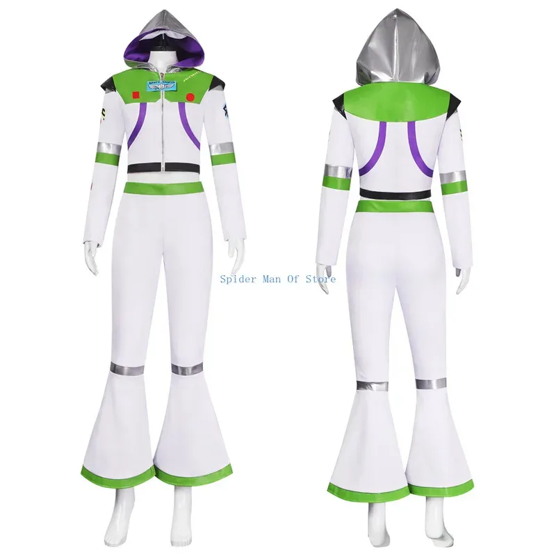 

Movie Woman Buzz Cosplay Costume Lightyear White Jumpsuit Halloween Carnival Cosplay Buzz Customized Clothes