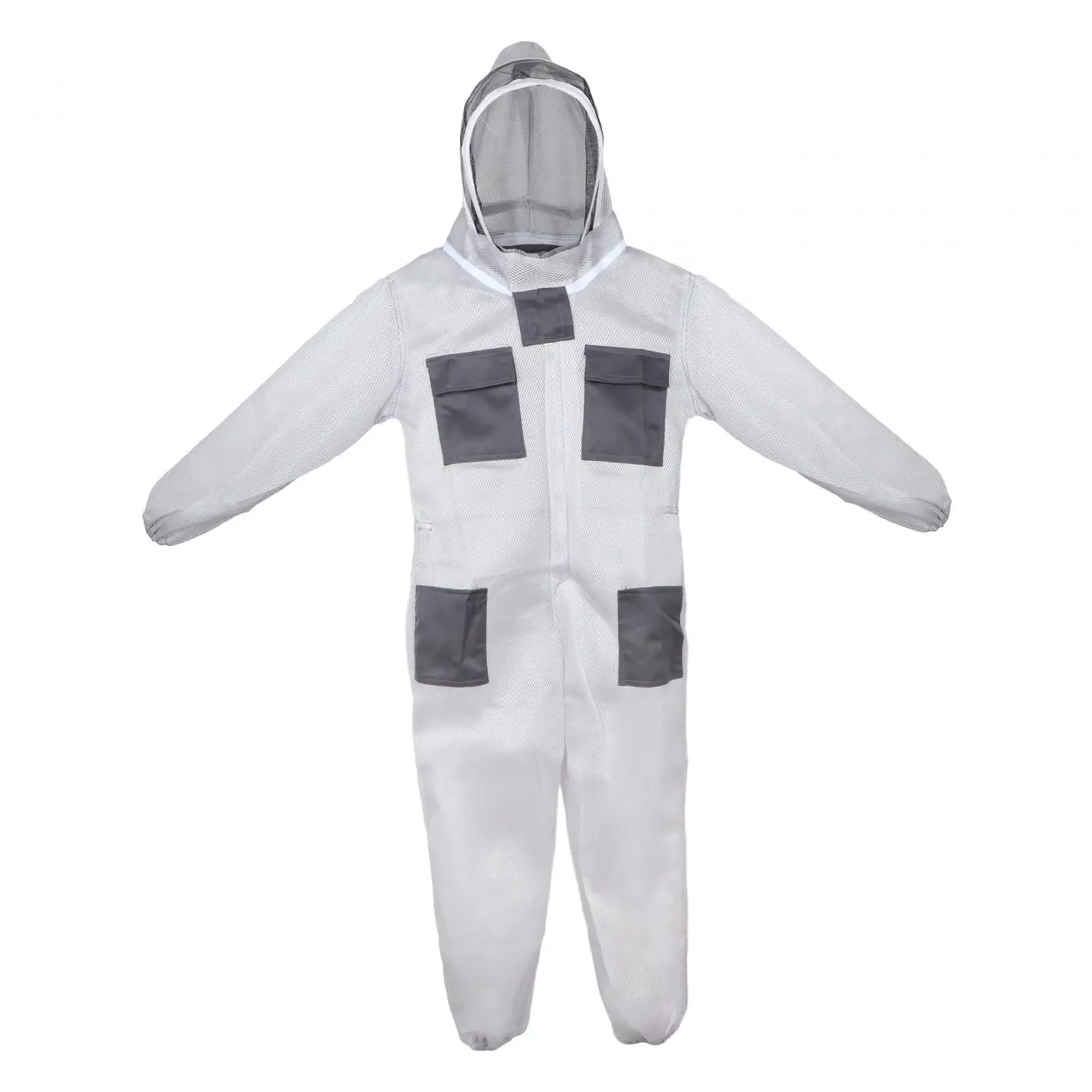 

Beekeeper suit grey with ventilated fencing hood researcher bee outfit