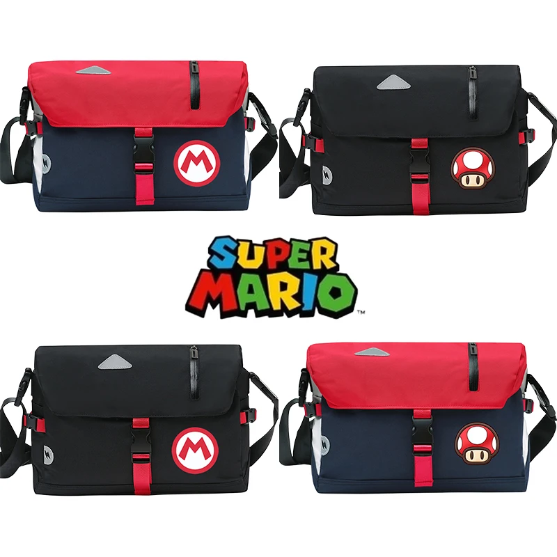 Super Mario Cartoon Shoulder Bag Anime Pattern Large Capacity Portable Luxury Crossbody Bag Men Fashion Trend Travel Storage Bag