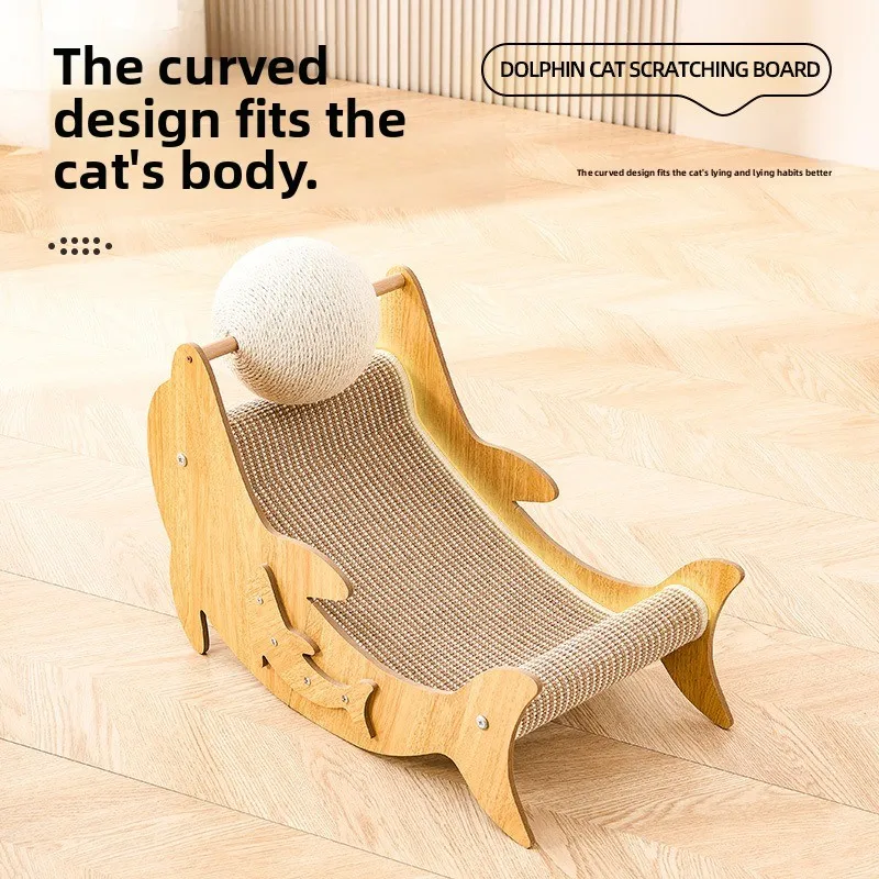 

Wooden Cat Scratching Post Sisal Sofa Durable No Shedding Cat Scratcher House Standing