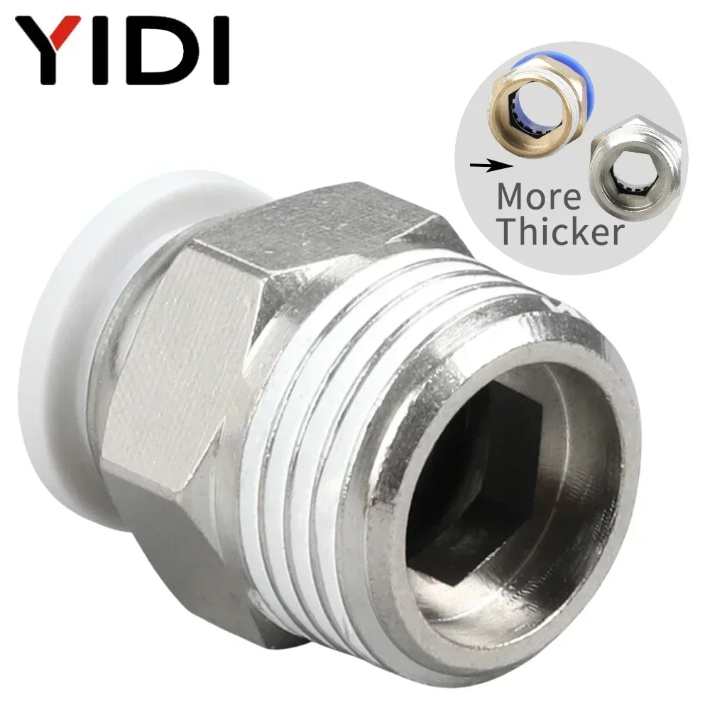 5/10 pcs PC Pneumatic Air Hose Adaptor Quick Connector Fitting 6 8 4mm 6mm 8mm 10mm 12 to Male BSP R 01 02 03 04 1/8 1/4 3/8 1/2