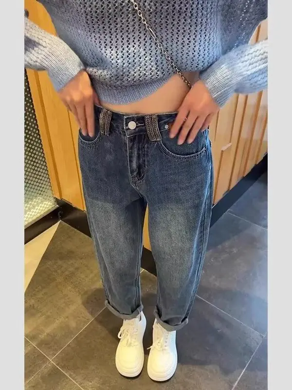 

High Waist Loose Straight Leg Jeans Women plus Size Pear Shape Body Spring Summer Style Dad Pants Casual Wear Denim Trousers
